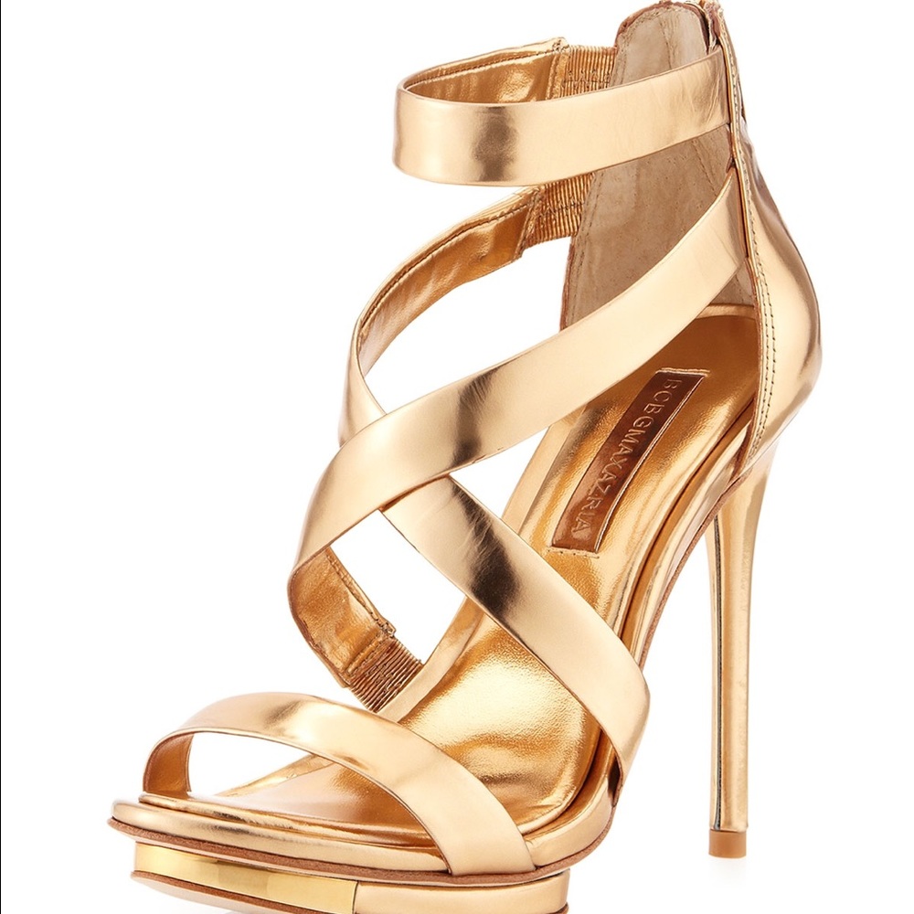 BCBG MAXAZRIA GOLD STRAP SANDAL